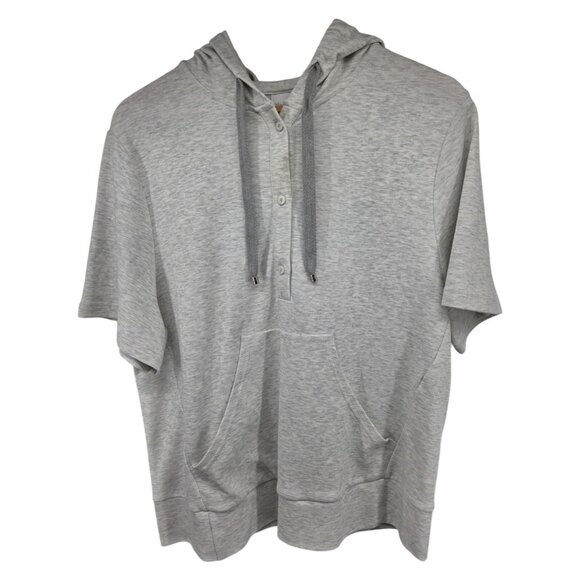 Max Mara Leisure Milford Short Sleeve Hoodie In Light Gray Medium NEW - Picture 4 of 11